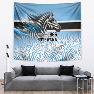 Botswana Independence Day 1966 Tapestry Tribal African Zebra Skins Pattern - African Pride