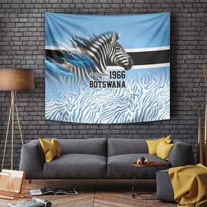 Botswana Independence Day 1966 Tapestry Tribal African Zebra Skins Pattern - African Pride
