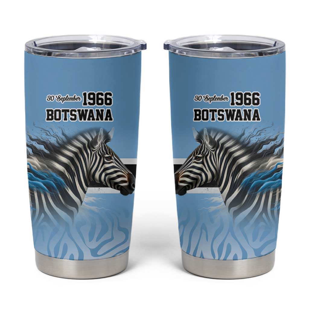 Botswana Independence Day 1966 Tumbler Cup Tribal African Zebra Skins Pattern - African Pride