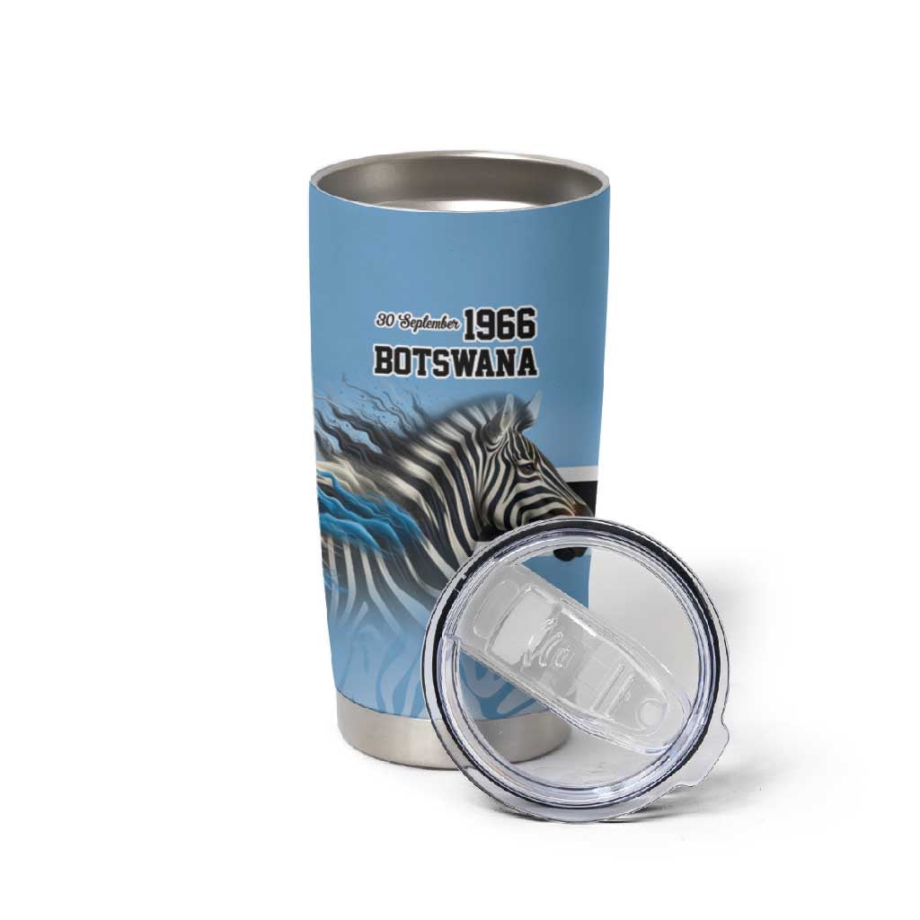 Botswana Independence Day 1966 Tumbler Cup Tribal African Zebra Skins Pattern - African Pride
