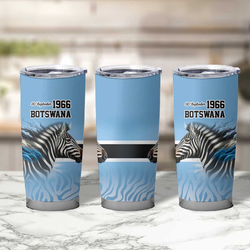 Botswana Independence Day 1966 Tumbler Cup Tribal African Zebra Skins Pattern - African Pride