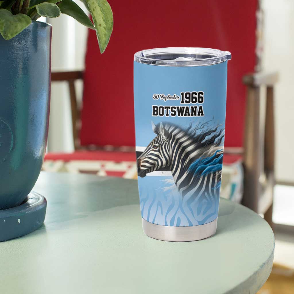 Botswana Independence Day 1966 Tumbler Cup Tribal African Zebra Skins Pattern - African Pride