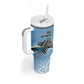 Botswana Independence Day 1966 Tumbler With Handle Tribal African Zebra Skins Pattern - African Pride