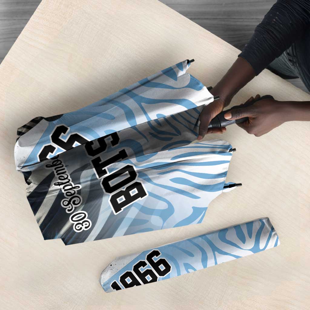 Botswana Independence Day 1966 Umbrella Tribal African Zebra Skins Pattern