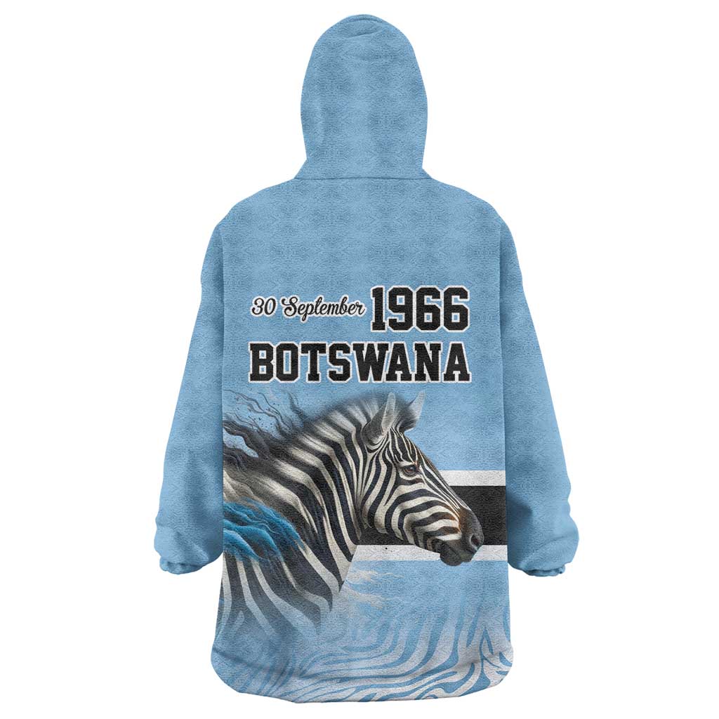 Botswana Independence Day 1966 Wearable Blanket Hoodie Tribal African Zebra Skins Pattern - African Pride
