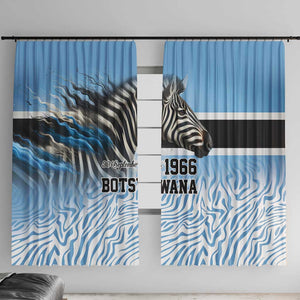 Botswana Independence Day 1966 Window Curtain Tribal African Zebra Skins Pattern - African Pride