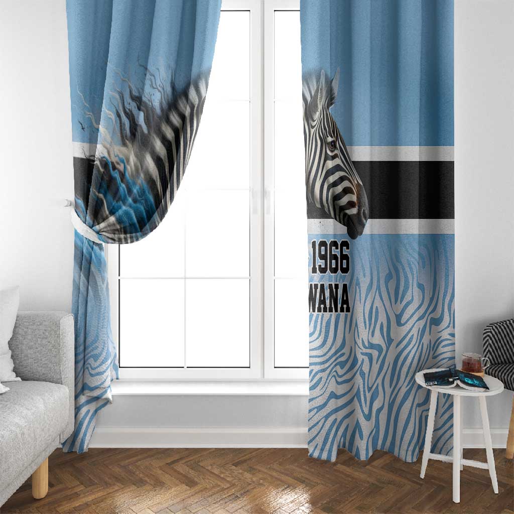 Botswana Independence Day 1966 Window Curtain Tribal African Zebra Skins Pattern - African Pride