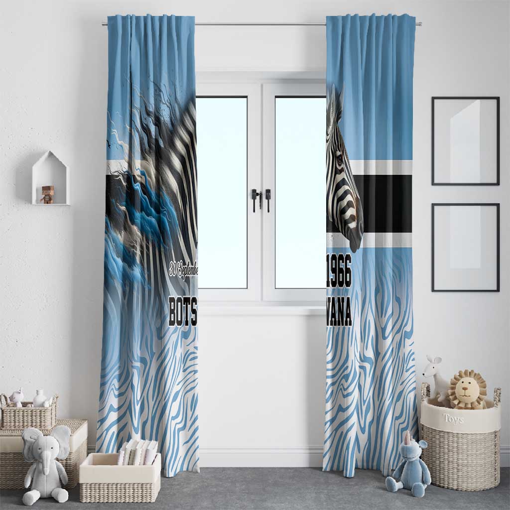 Botswana Independence Day 1966 Window Curtain Tribal African Zebra Skins Pattern - African Pride
