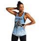 Botswana Independence Day 1966 Women Racerback Tank Tribal African Zebra Skins Pattern - African Pride