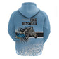 Botswana Independence Day 1966 Zip Hoodie Tribal African Zebra Skins Pattern - African Pride