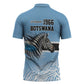 Botswana Independence Day 1966 Zipper Polo Shirt Tribal African Zebra Skins Pattern