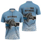 Botswana Independence Day 1966 Zipper Polo Shirt Tribal African Zebra Skins Pattern