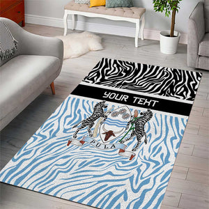 Botswana Personalized Area Rug African Zebra Skins Pattern - African Pride