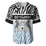 Botswana Personalized Baseball Jersey African Zebra Skins Pattern - African Pride