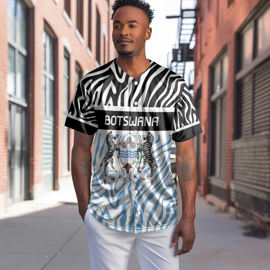 Botswana Personalized Baseball Jersey African Zebra Skins Pattern - African Pride