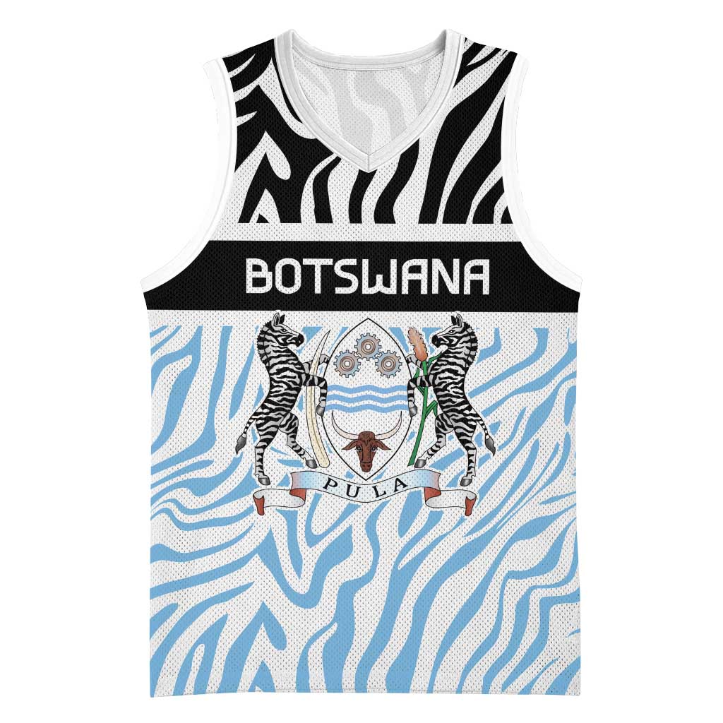 Botswana Personalized Basketball Jersey African Zebra Skins Pattern - African Pride