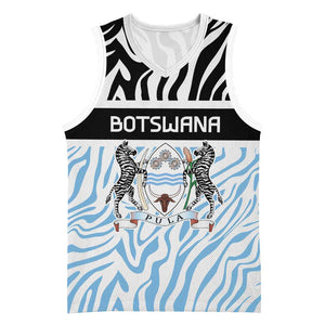 Botswana Personalized Basketball Jersey African Zebra Skins Pattern - African Pride