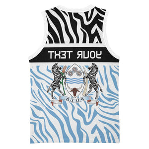 Botswana Personalized Basketball Jersey African Zebra Skins Pattern - African Pride