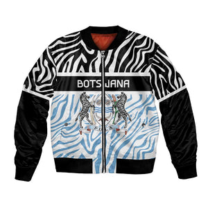 Botswana Personalized Bomber Jacket African Zebra Skins Pattern - African Pride
