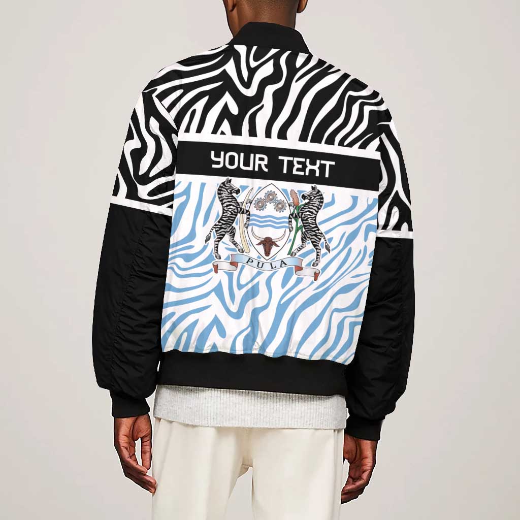 Botswana Personalized Bomber Jacket African Zebra Skins Pattern - African Pride