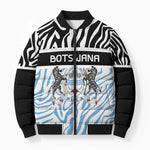 Botswana Personalized Bomber Puffer Jacket African Zebra Skins Pattern