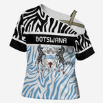 Botswana Personalized Cross Shoulder Shirt African Zebra Skins Pattern