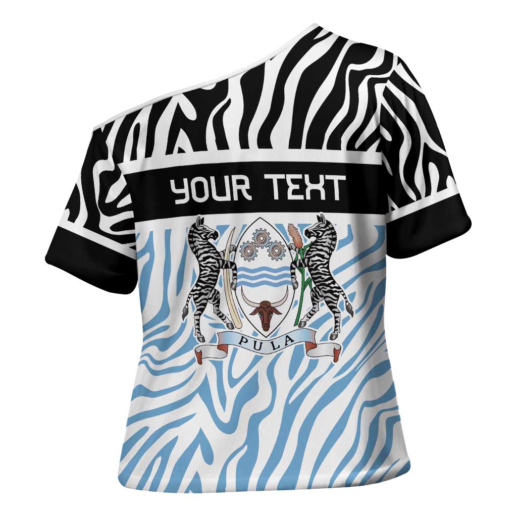 Botswana Personalized Cross Shoulder Shirt African Zebra Skins Pattern