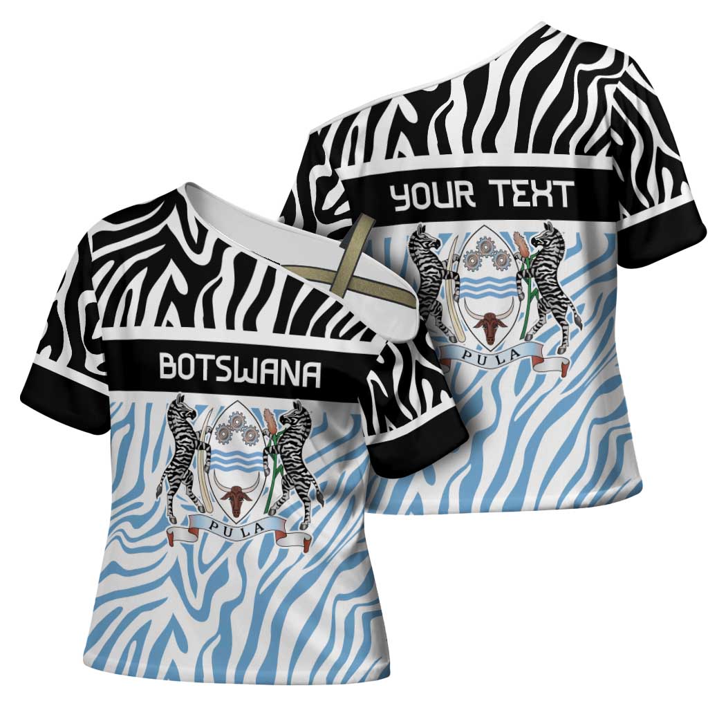 Botswana Personalized Cross Shoulder Shirt African Zebra Skins Pattern