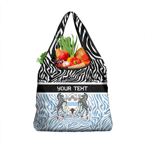 Botswana Personalized Grocery Bag African Zebra Skins Pattern - African Pride