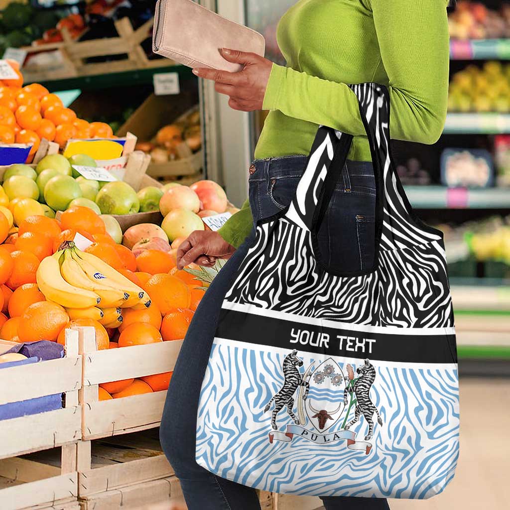 Botswana Personalized Grocery Bag African Zebra Skins Pattern - African Pride