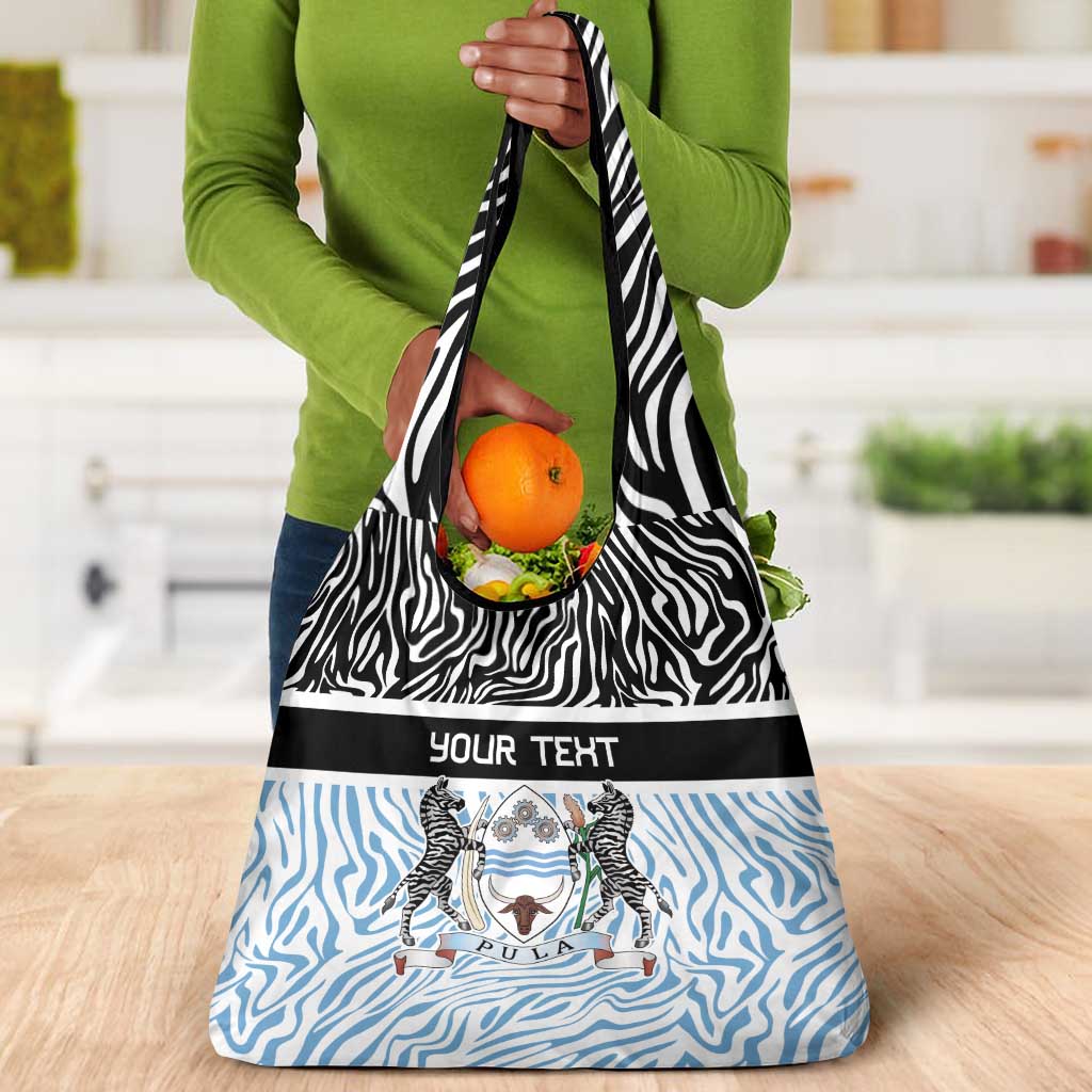 Botswana Personalized Grocery Bag African Zebra Skins Pattern - African Pride