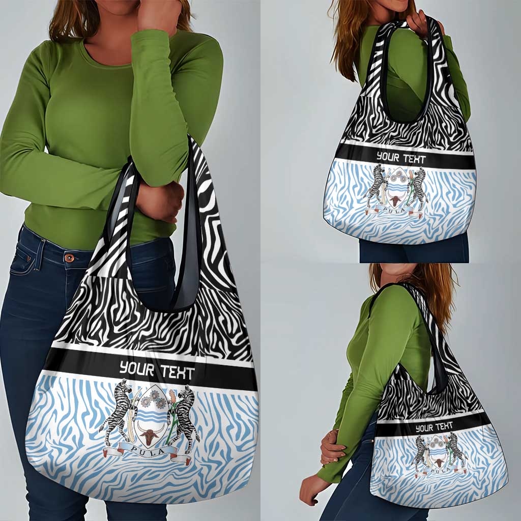 Botswana Personalized Grocery Bag African Zebra Skins Pattern - African Pride