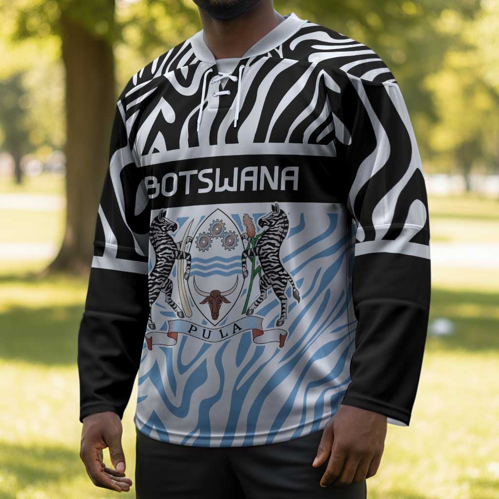 Botswana Personalized Hockey Jersey African Zebra Skins Pattern