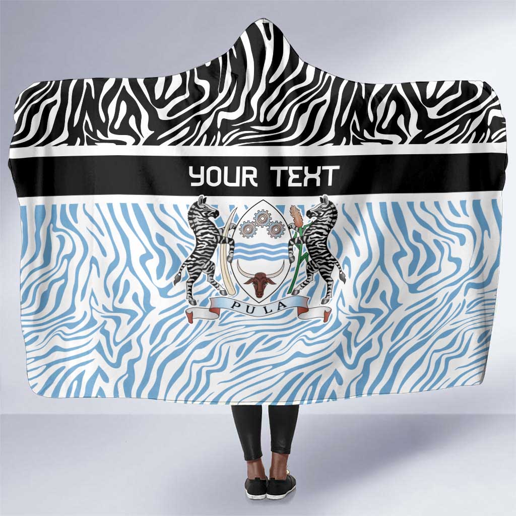 Botswana Personalized Hooded Blanket African Zebra Skins Pattern - African Pride