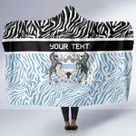 Botswana Personalized Hooded Blanket African Zebra Skins Pattern - African Pride