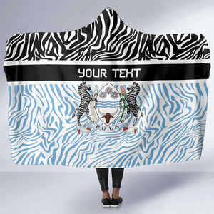 Botswana Personalized Hooded Blanket African Zebra Skins Pattern - African Pride