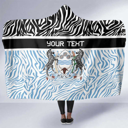 Botswana Personalized Hooded Blanket African Zebra Skins Pattern - African Pride