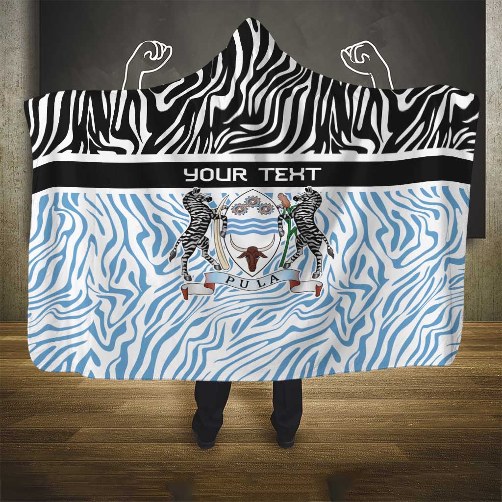 Botswana Personalized Hooded Blanket African Zebra Skins Pattern - African Pride
