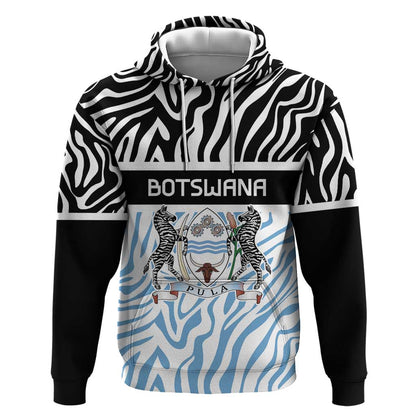Botswana Personalized Hoodie African Zebra Skins Pattern - African Pride