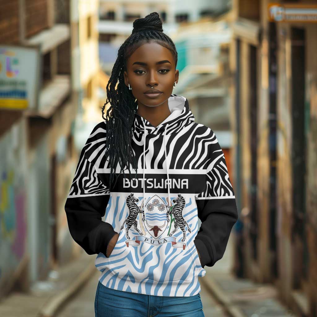 Botswana Personalized Hoodie African Zebra Skins Pattern - African Pride
