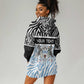 Botswana Personalized Hoodie Dress African Zebra Skins Pattern - African Pride
