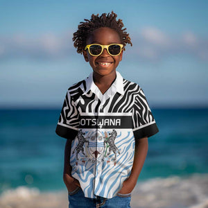 Botswana Personalized Kid Hawaiian Shirt African Zebra Skins Pattern - African Pride