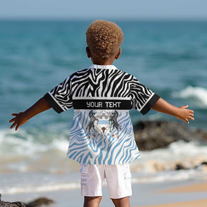 Botswana Personalized Kid Hawaiian Shirt African Zebra Skins Pattern - African Pride