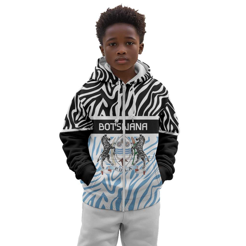Botswana Personalized Kid Hoodie African Zebra Skins Pattern - African Pride
