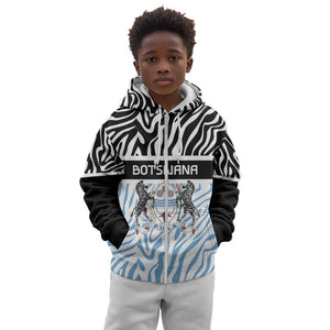 Botswana Personalized Kid Hoodie African Zebra Skins Pattern - African Pride