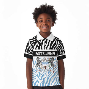 Botswana Personalized Kid Polo Shirt African Zebra Skins Pattern - African Pride