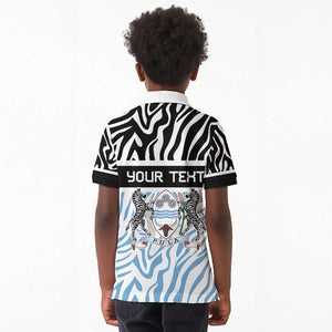 Botswana Personalized Kid Polo Shirt African Zebra Skins Pattern - African Pride