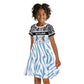 Botswana Personalized Kid Short Sleeve Dress African Zebra Skins Pattern - African Pride