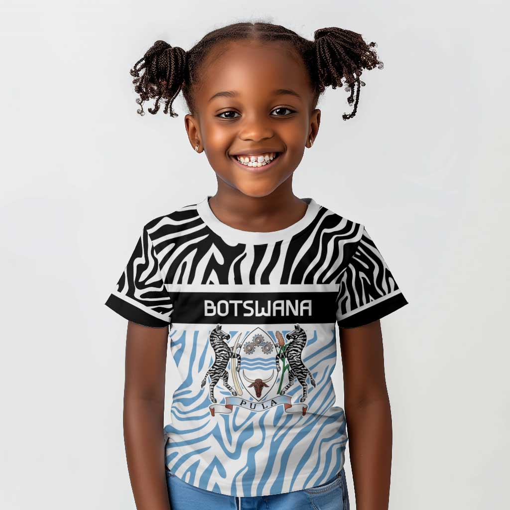 Botswana Personalized Kid T shirt African Zebra Skins Pattern - African Pride