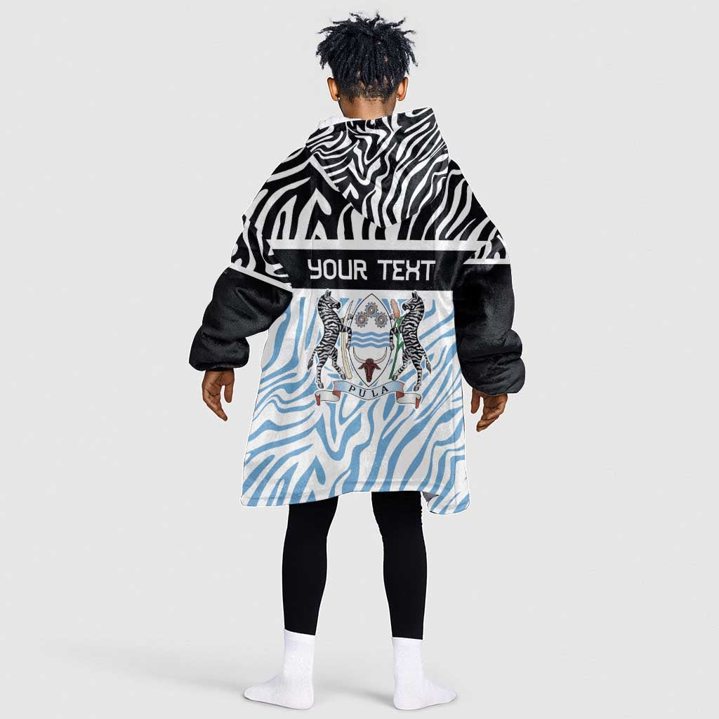 Botswana Personalized Kid Wearable Blanket Hoodie African Zebra Skins Pattern - African Pride